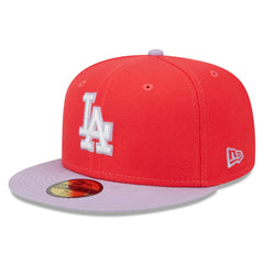 Los Angeles Dodgers New Era Spring Color Two-Tone 59FIFTY Fitted Hat - Red/Lavender Hats