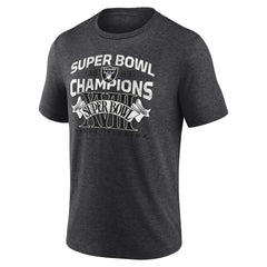 Las Vegas Raiders Hometown Old-Fashioned Super Bowl XVIII Champions Tri-Blend T-Shirt Charcoal