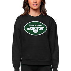 New York Jets Antigua Women's Victory Logo Pullover Sweatshirt Black