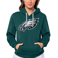 Philadelphia Eagles Antigua Women's Victory Logo Pullover Hoodie Midnight Green