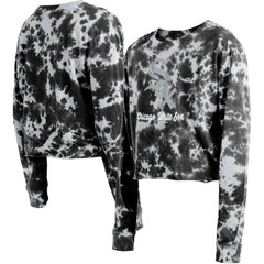 Chicago White Sox New Era Women's Tie-Dye Cropped Long Sleeve T-Shirt - Black T-shirts