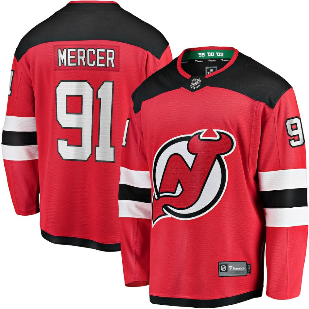 NHL Dawson Mercer New Jersey Devils Fanatics Home Breakaway Jersey - Red