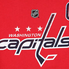 NHL Washington Capitals Profile Women's Plus Size Distressed Printed Name & Number Long Sleeve T-Shirt - Red