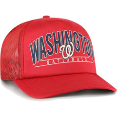 Washington Nationals '47 Backhaul Foam Trucker Snapback Hat - Red Hats