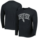 Chicago White Sox Concepts Sport Inertia Raglan Long Sleeve Henley Top - Heather Black Tops