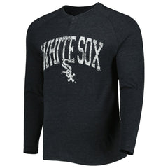 Chicago White Sox Concepts Sport Inertia Raglan Long Sleeve Henley Top - Heather Black Tops