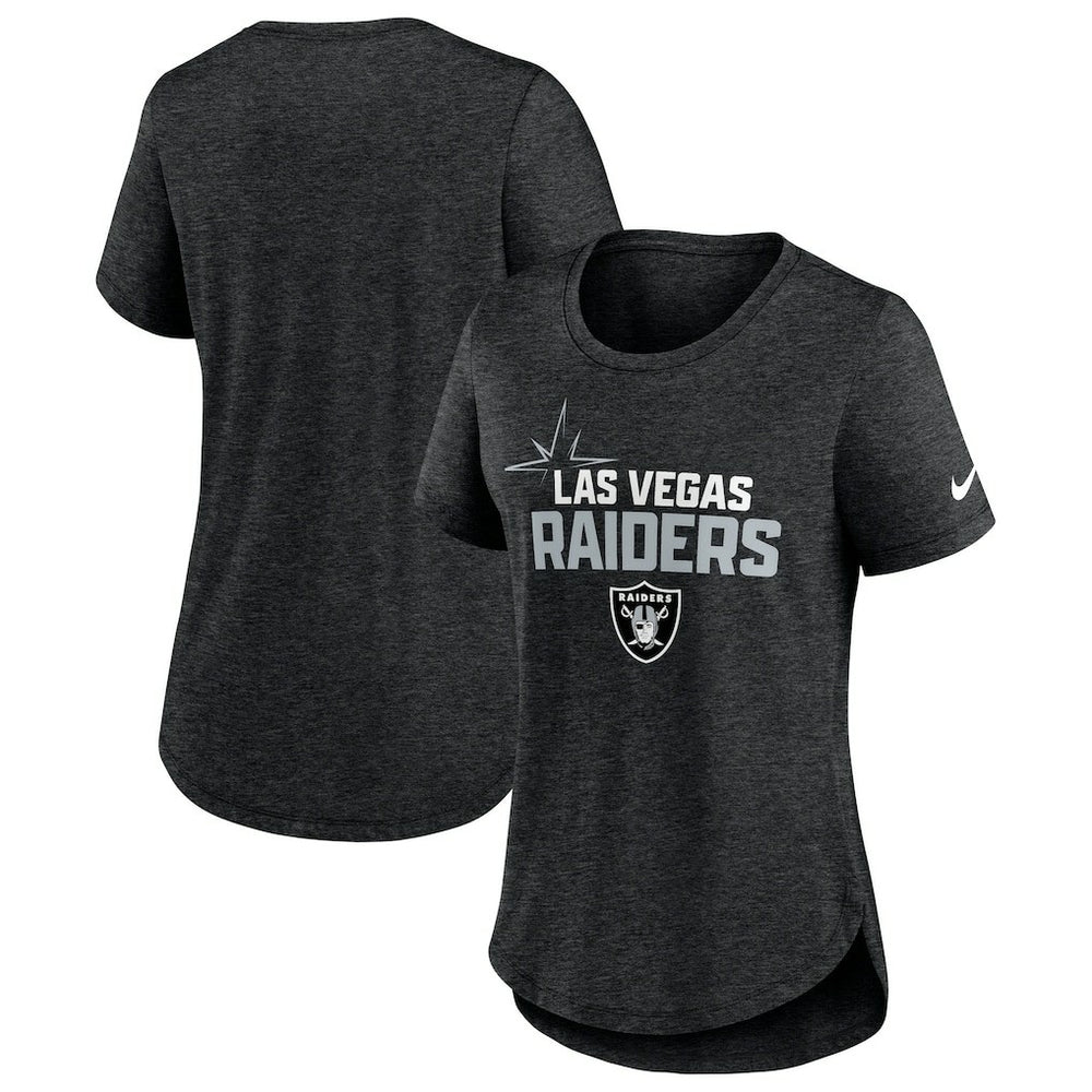 Las Vegas Raiders Women's Local Fashion Tri-Blend T-Shirt Heather Black