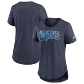 Tennessee Titans Women's Local Fashion Tri-Blend T-Shirt Heather Navy