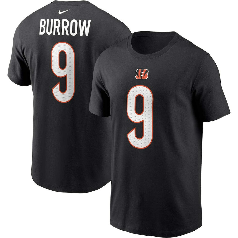 Joe Burrow Cincinnati Bengals Player Name & Number T-Shirt Black
