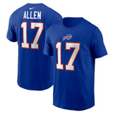 Josh Allen Buffalo Bills Player Name & Number T-Shirt Royal