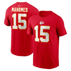Patrick Mahomes Kansas City Chiefs Player Name & Number T-Shirt Red