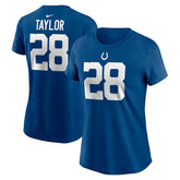 Jonathan Taylor Indianapolis Colts Women's Player Name & Number T-Shirt Royal