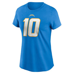 Justin Herbert Los Angeles Chargers Women's Player Name & Number T-Shirt Powder Blue