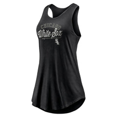 Chicago White Sox Fanatics Women's Simplicity Swing Racerback Scoop Neck Tank Top - Black Tanks
