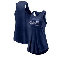 Chicago White Sox Fanatics Women's Simplicity Swing Racerback Scoop Neck Tank Top - Navy Tanks