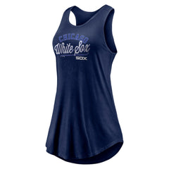 Chicago White Sox Fanatics Women's Simplicity Swing Racerback Scoop Neck Tank Top - Navy Tanks