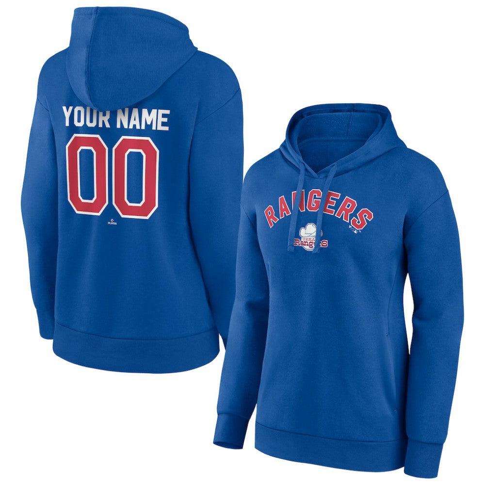 Texas Rangers Women's Personalized Cooperstown Collection Winning Streak Pullover Hoodie - Royal Hoodies