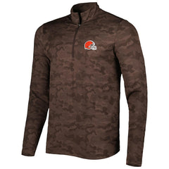 Cleveland Browns Antigua Brigade Quarter-Zip Sweatshirt Brown