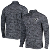Las Vegas Raiders Antigua Brigade Quarter-Zip Sweatshirt Black
