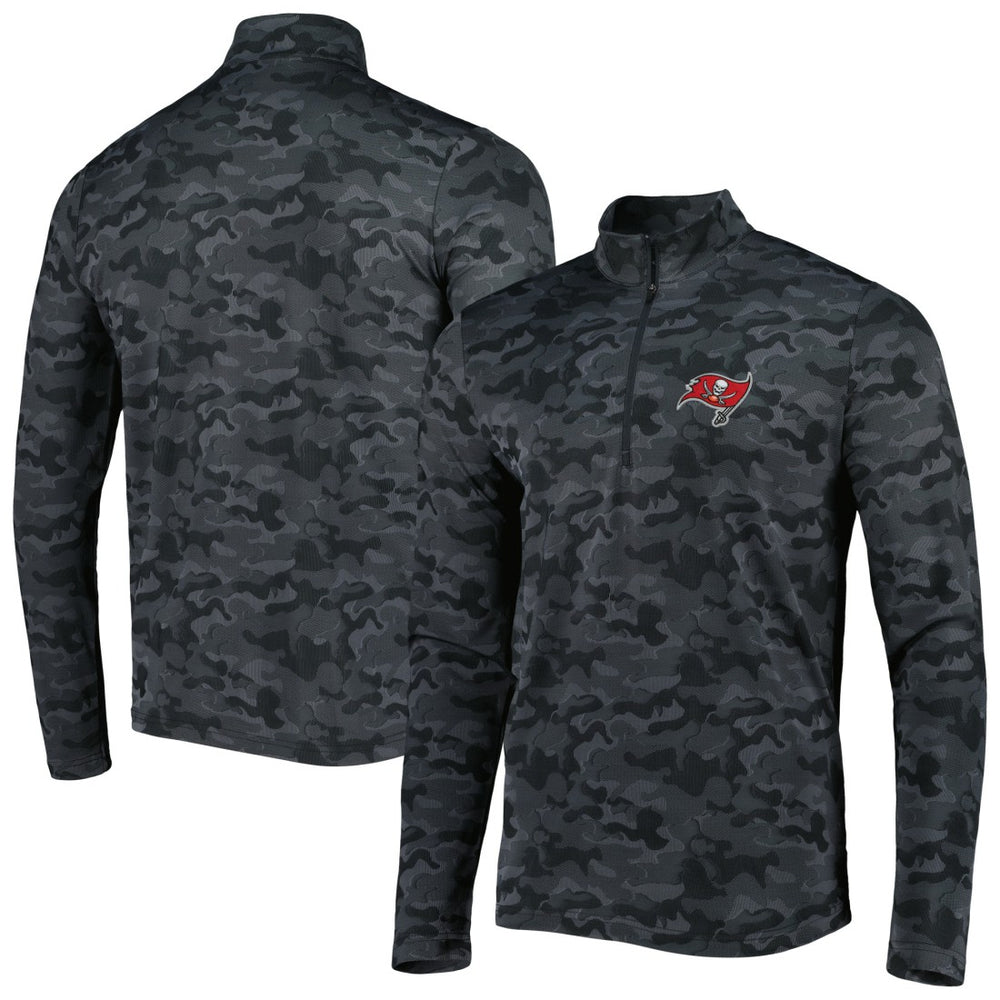 Tampa Bay Buccaneers Antigua Brigade Quarter-Zip Sweatshirt Black