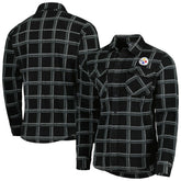 Pittsburgh Steelers Antigua Industry Flannel Button-Up Shirt Jacket Black