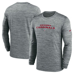 Arizona Cardinals Sideline Team Velocity Performance Long Sleeve T-Shirt Heather Gray