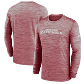 Arizona Cardinals Sideline Team Velocity Performance Long Sleeve T-Shirt Cardinal