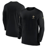 New Orleans Saints Sideline Coach Performance Long Sleeve T-Shirt Black