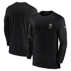 New Orleans Saints Sideline Coach Performance Long Sleeve T-Shirt Black