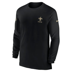 New Orleans Saints Sideline Coach Performance Long Sleeve T-Shirt Black