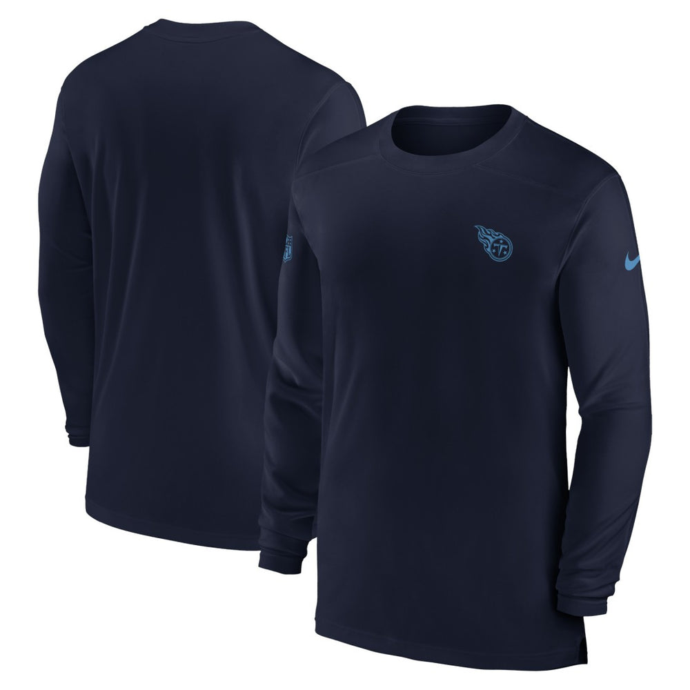 Tennessee Titans Sideline Coach Performance Long Sleeve T-Shirt Navy