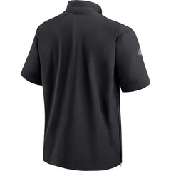 Jacksonville Jaguars Sideline Coach Short Sleeve Hoodie Quarter-Zip Jacket - Black