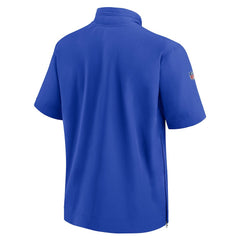 Los Angeles Rams Sideline Coach Short Sleeve Hoodie Quarter-Zip Jacket - Royal