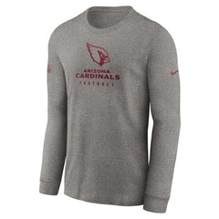 Arizona Cardinals Sideline Performance Long Sleeve T-Shirt Heather Gray