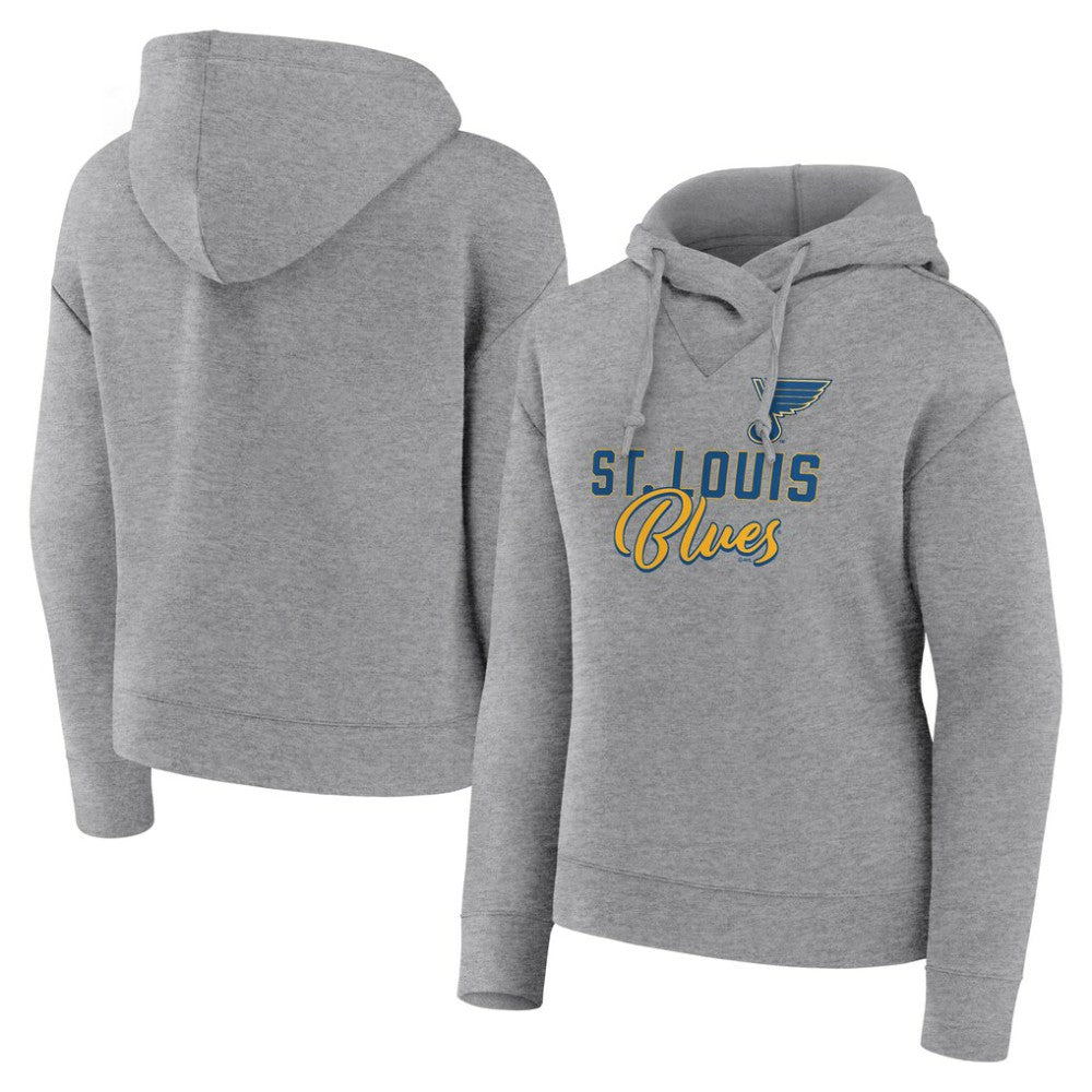 NHL St. Louis Blues Fanatics Women's Script Favorite Pullover Hoodie - Heather Gray