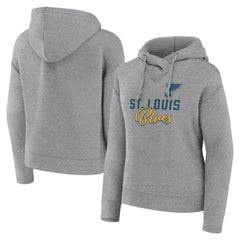 NHL St. Louis Blues Fanatics Women's Script Favorite Pullover Hoodie - Heather Gray