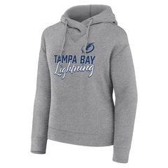 NHL Tampa Bay Lightning Fanatics Women's Script Favorite Pullover Hoodie - Heather Gray