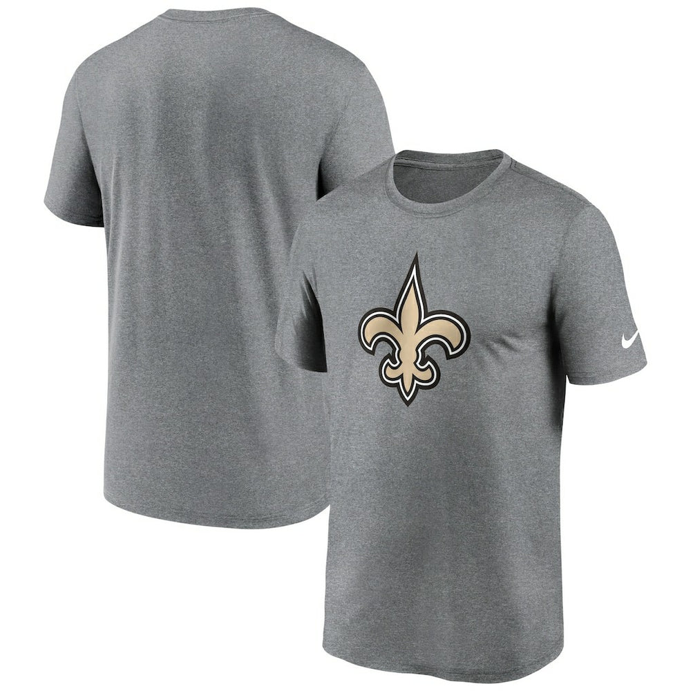 New Orleans Saints Primetime Legend Logo Performance T-Shirt Heather Charcoal
