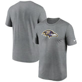 Baltimore Ravens Primetime Legend Logo Performance T-Shirt Heather Charcoal