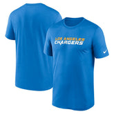 Los Angeles Chargers Legend Wordmark Performance T-Shirt Powder Blue