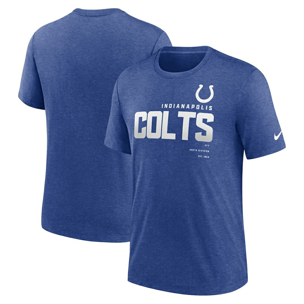 Indianapolis Colts Team Tri-Blend T-Shirt Heather Royal