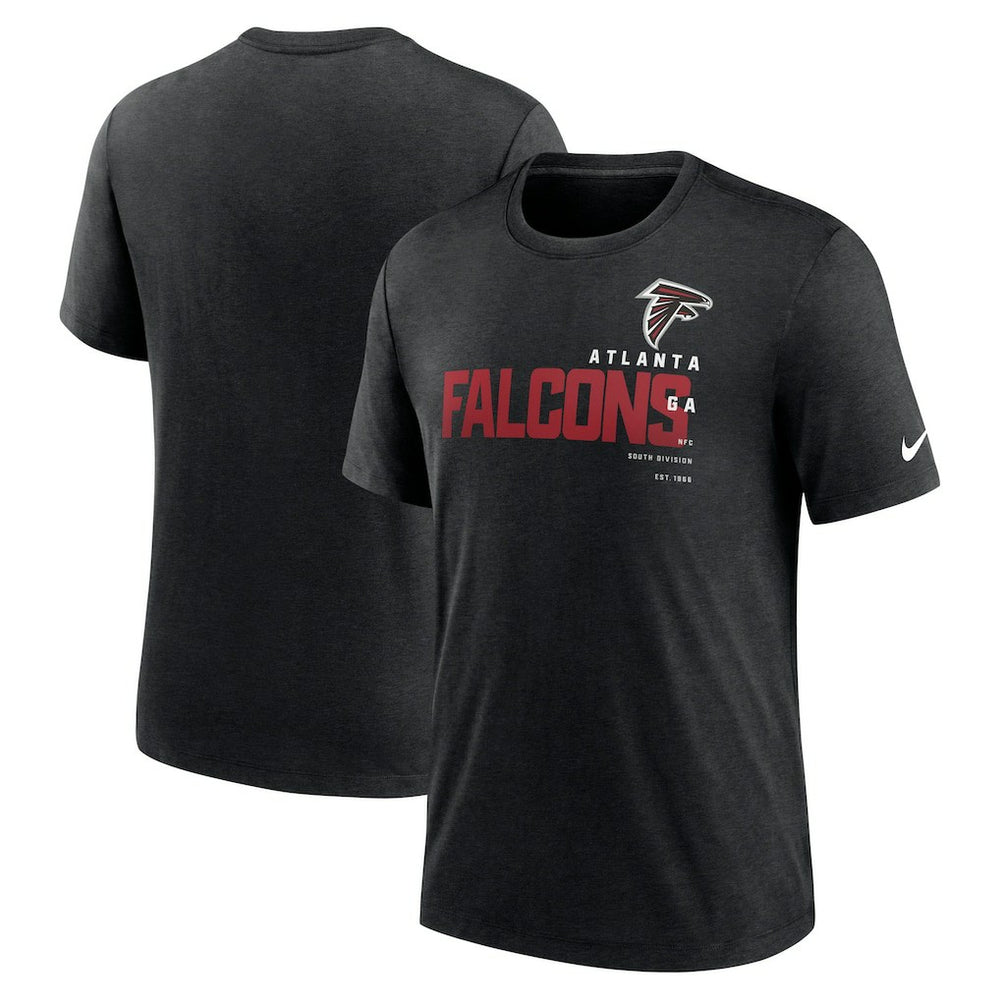 Atlanta Falcons Team Tri-Blend T-Shirt Heather Black
