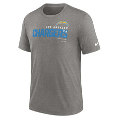 Los Angeles Chargers Team Tri-Blend T-Shirt Heather Charcoal