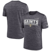 New Orleans Saints Yardline Velocity Performance T-Shirt Anthracite