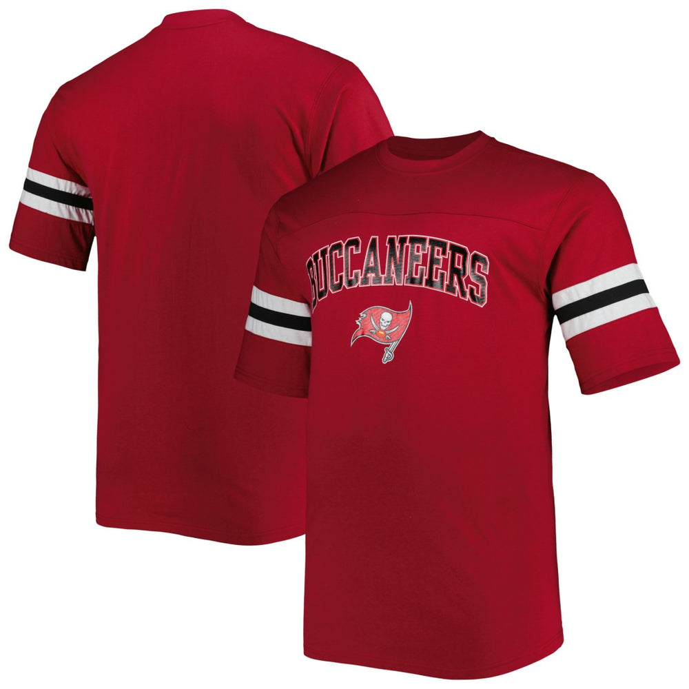 Tampa Bay Buccaneers Big & Tall Arm Stripe T-Shirt Red