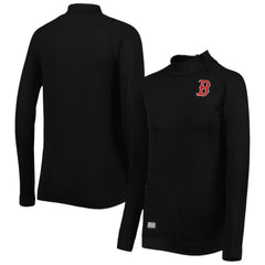 Boston Red Sox Levelwear Women's Verse Asymmetrical Raglan Tri-Blend Quarter-Zip Jacket - Black Jackets