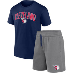 Cleveland Guardians Fanatics Arch T-Shirt & Shorts Combo Set - Navy/Heather Gray Shorts