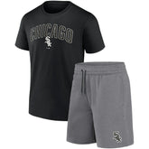 Chicago White Sox Fanatics Arch T-Shirt & Shorts Combo Set - Black/Heather Gray Shorts