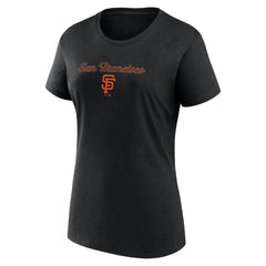 San Francisco Giants Fanatics Women's Script T-Shirt & Shorts Combo Set - Black/Gray Shorts