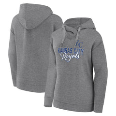 Kansas City Royals Fanatics Women's Script Favorite Lightweight Pullover Hoodie - Heather Gray Hoodies